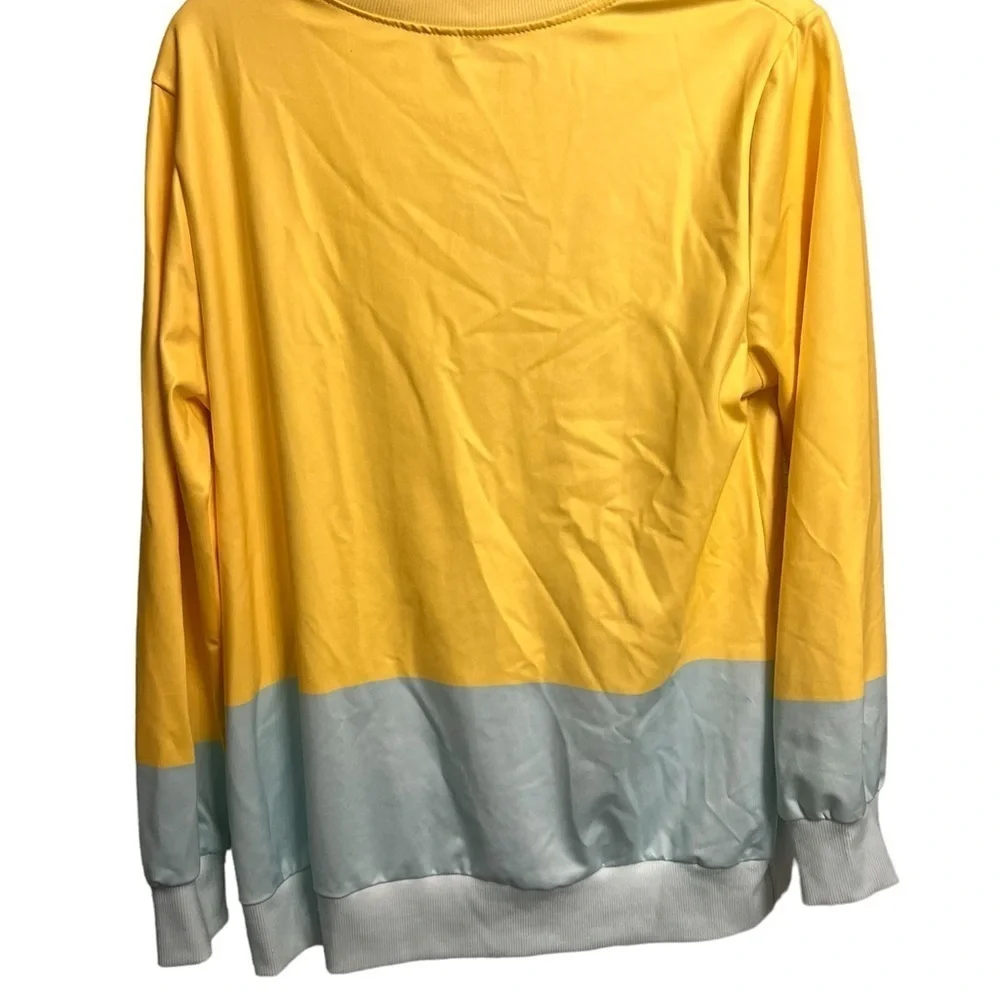 JXQS Women’s Pullover Peek-A-Boo Sweatshirt size small color block